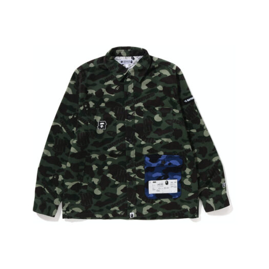 BAPE x Undefeated Color Camo Flannel Jacket Green Blue
