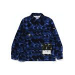 BAPE x Undefeated Color Camo Flannel Jacket Navy