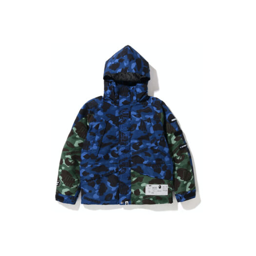 BAPE x Undefeated Color Camo Snowboard Down Jacket Navy