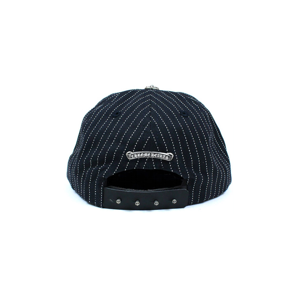 Chrome Hearts Dagger Leather Brim Pinstripe Baseball Cap Chrome Hearts Dagger Leather Brim Pinstripe Baseball Cap