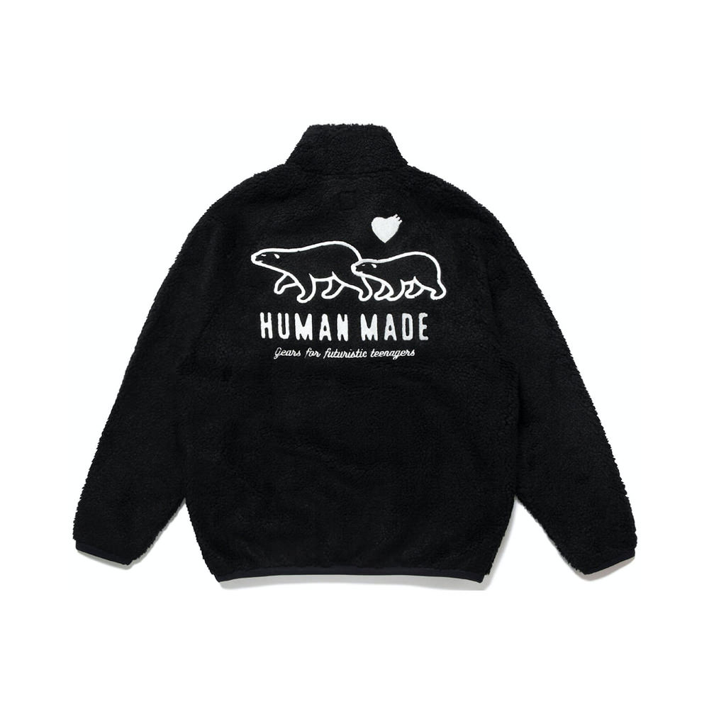 Human Made Boa Fleece Jacket BlackHuman Made Boa Fleece Jacket Black - OFour