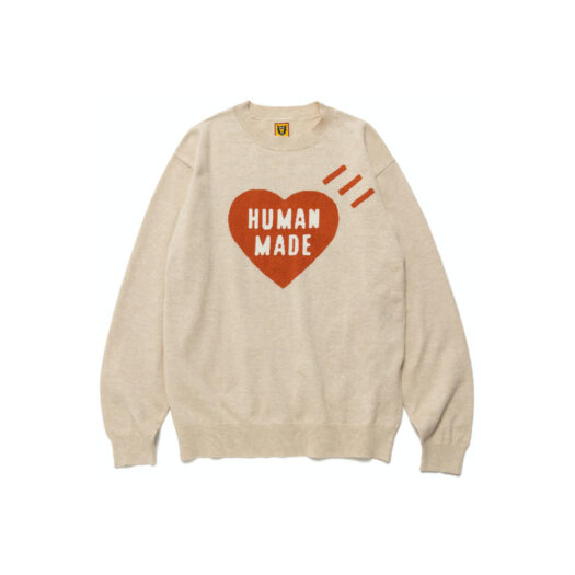 Human Made Heart L/S Knit Sweater Beige