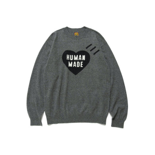 Human Made Heart L/S Knit Sweater Grey