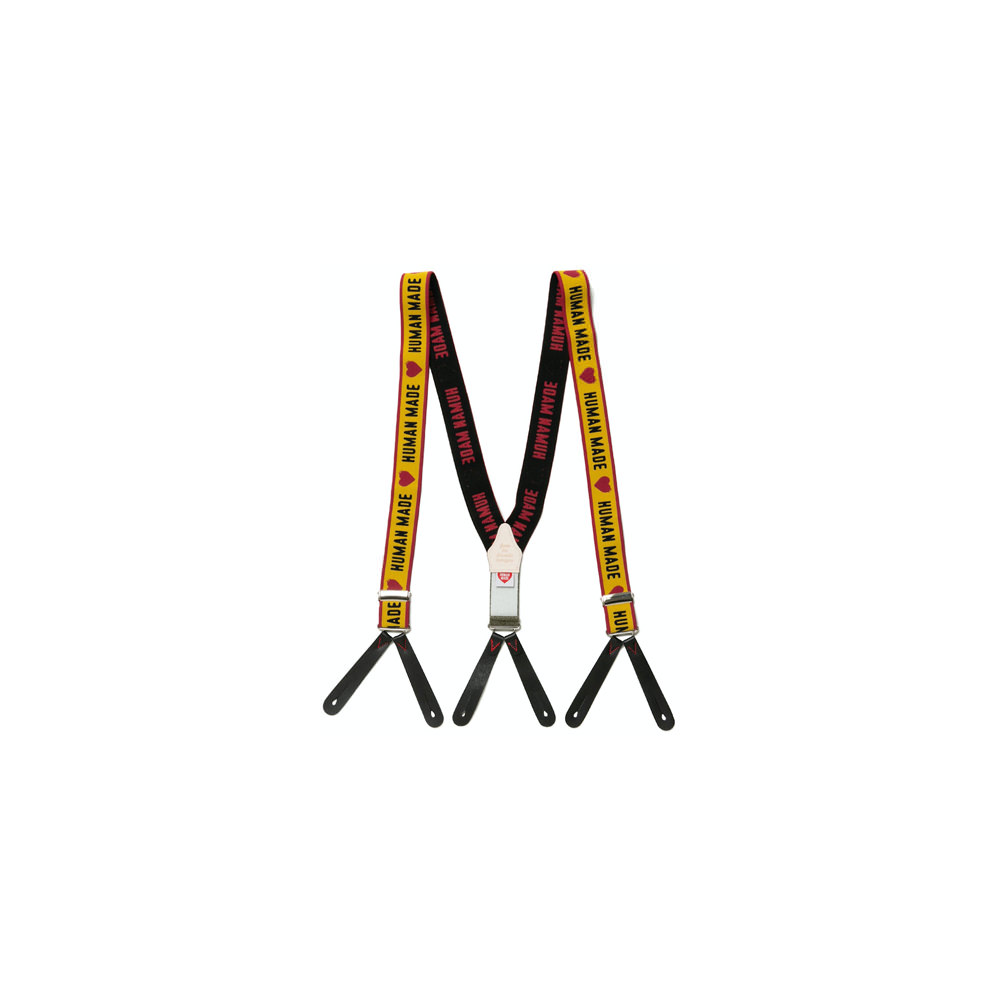 Human Made Logo Suspenders Yellow Red