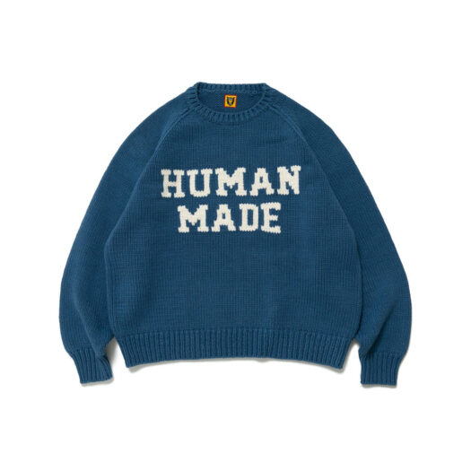 Human Made Rabbit Raglan Knit Sweater Blue