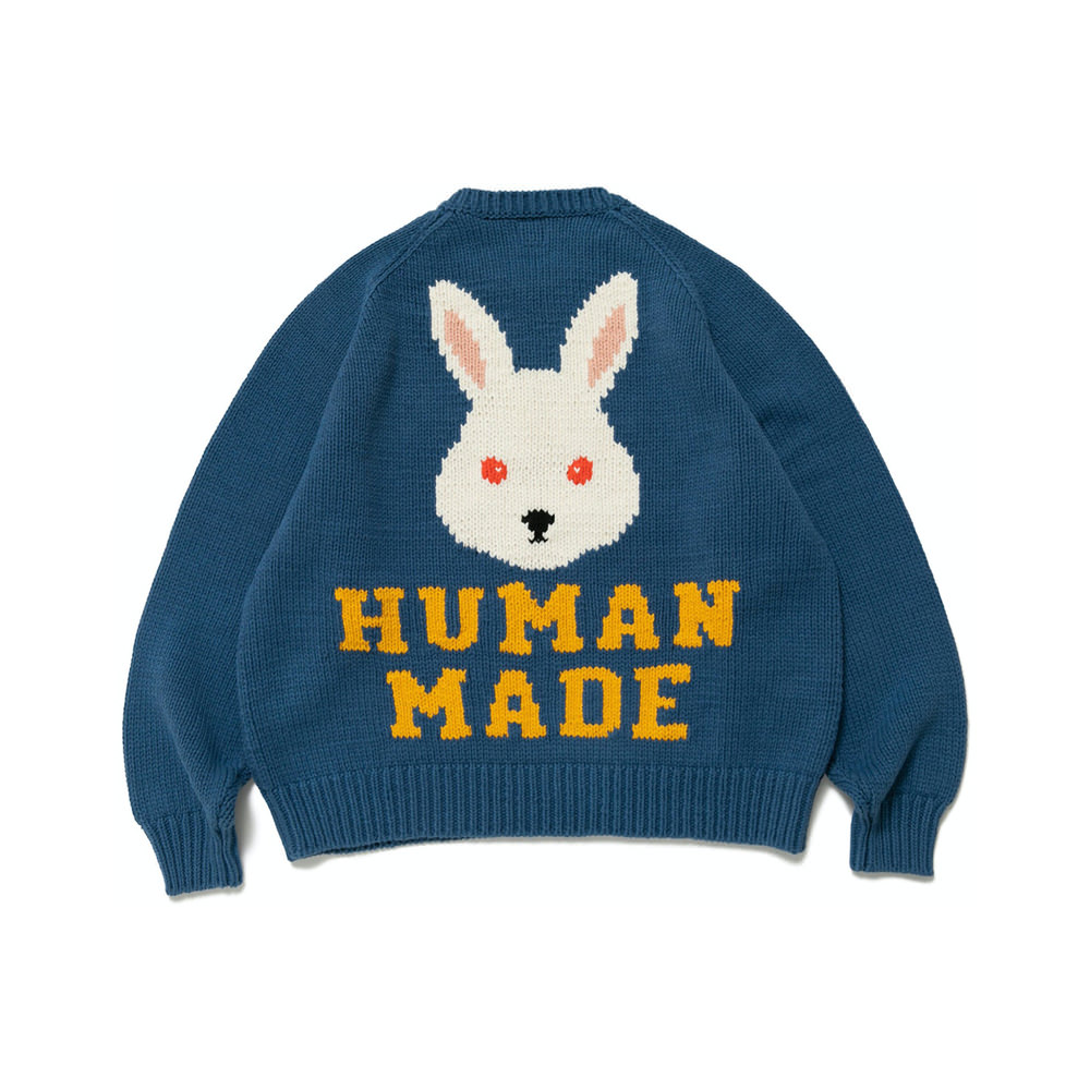 Human Made Rabbit Raglan Knit Sweater Blue