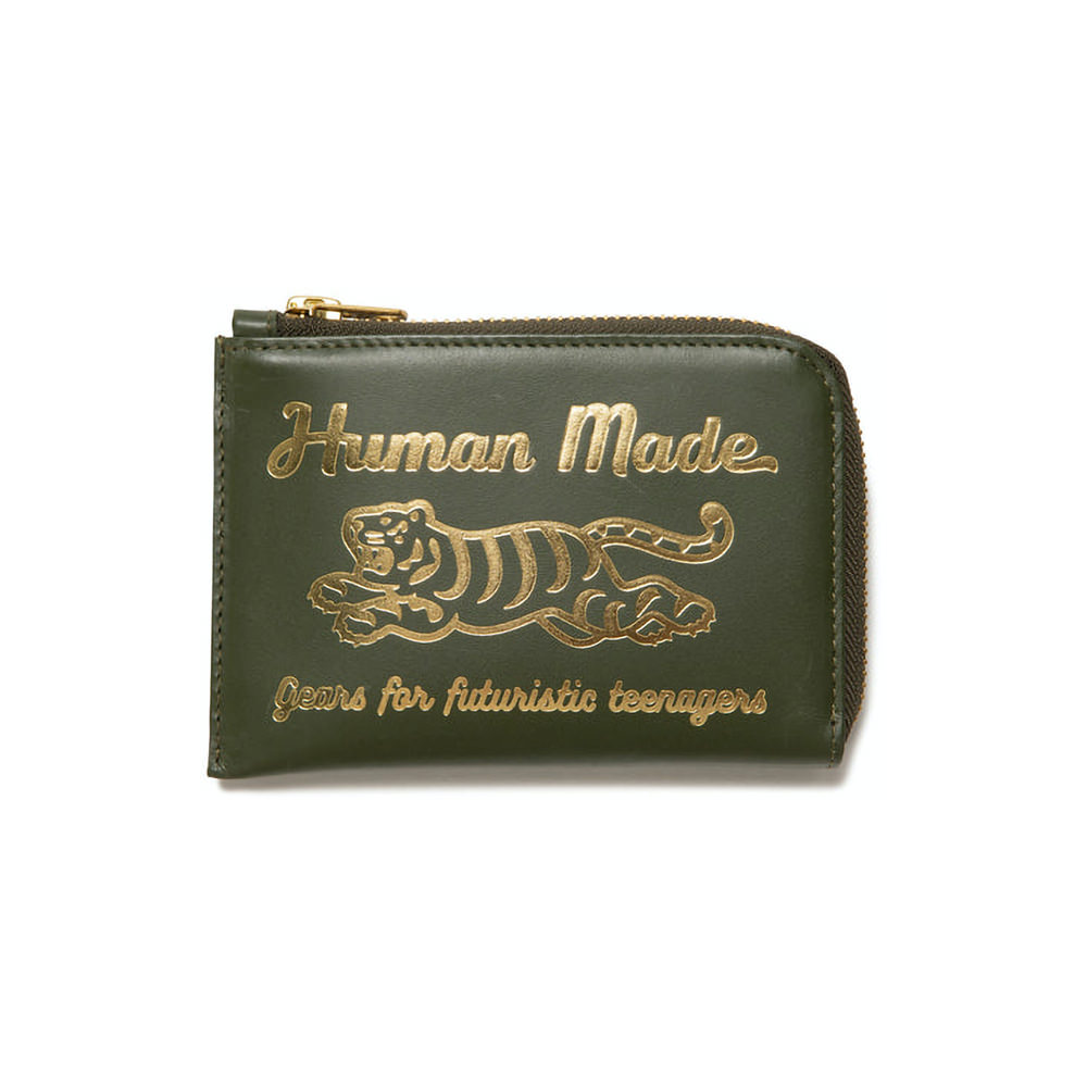 Human Made Tiger Leather Wallet Olive DrabHuman Made Tiger Leather