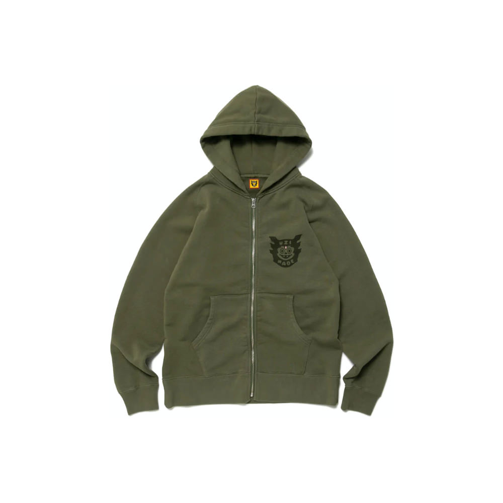 Human Made Uzi Made Zip Hoodie Oliev Drab