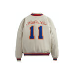 Kith New York Knicks Leather Varsity Jacket Sandrift