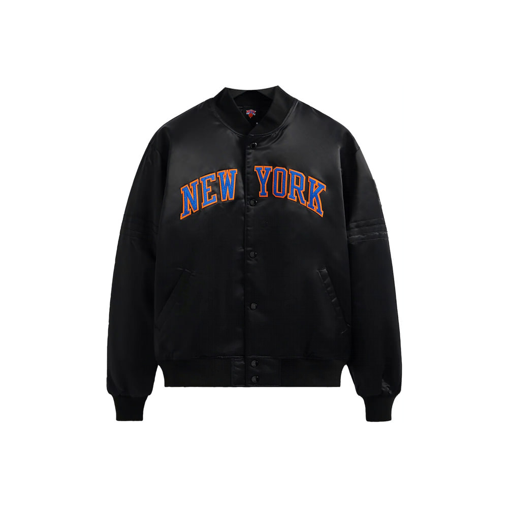 Kith Knicks Satin Bomber Jacket Black M tiendacoquito.com