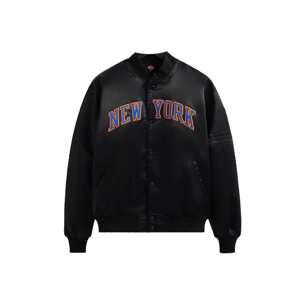 グリーン・ホワイト系 完成品♪ Kith×Knicks Satin Bomber Jacket