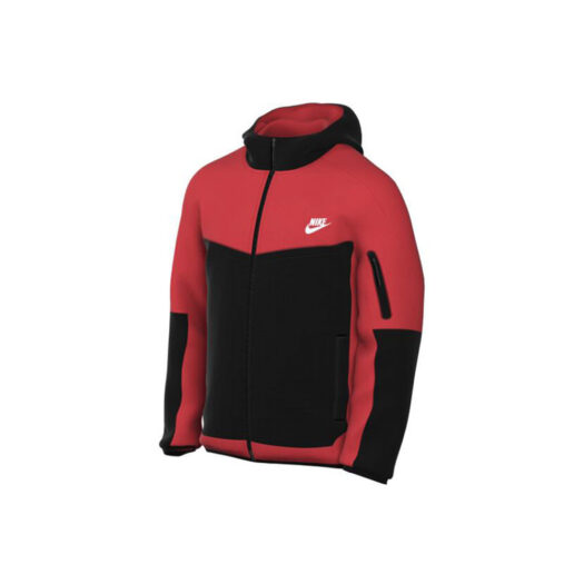 Nike Tech Fleece Full Zip Hoodie Light Crimson/Black/White