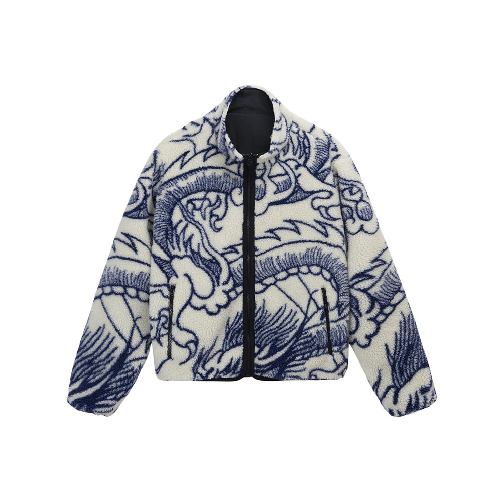 Stussy Dragon Sherpa Jacket Natural