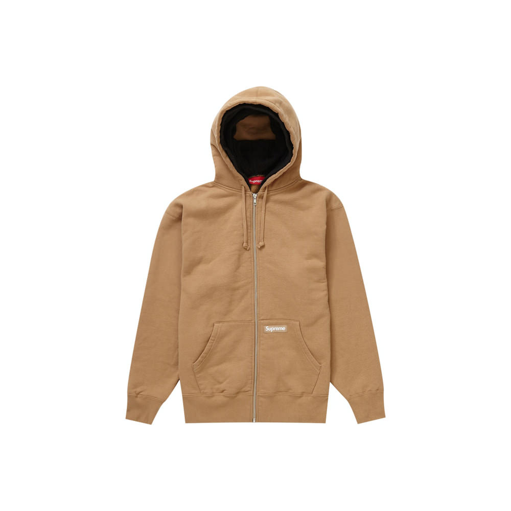 Supreme Double Hood Facemask Zip Up Hooded Sweatshirt Light Brown