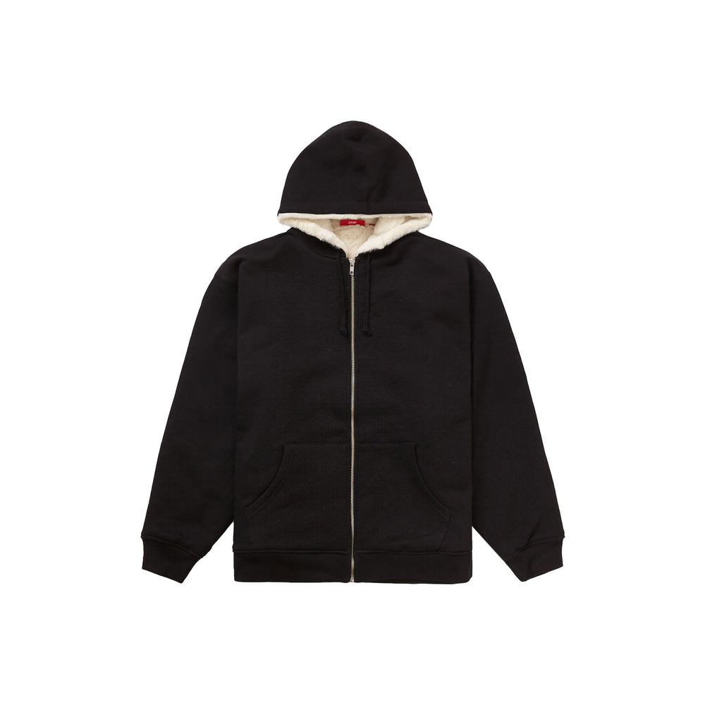 Supreme Faux Fur Lined Zip Up Hooded Sweatshirt