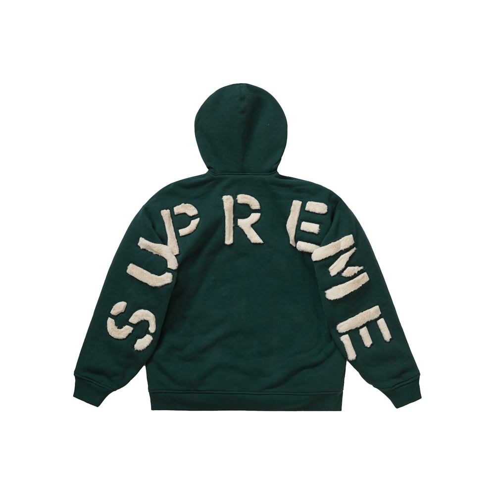 Supreme Faux Fur Lined Zip Up Hooded Sweatshirt Dark GreenSupreme