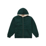 Supreme Faux Fur Lined Zip Up Hooded Sweatshirt Dark Green