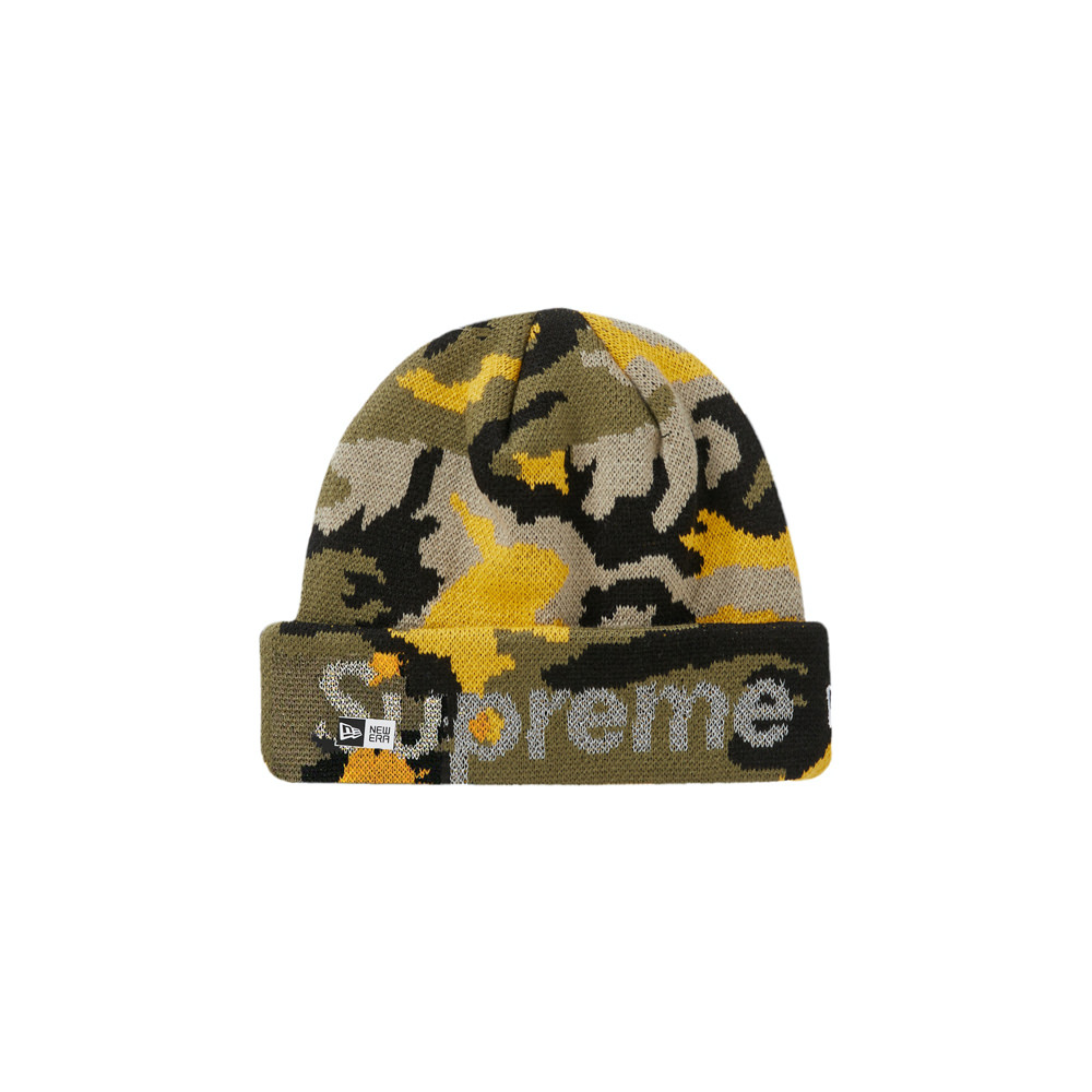 Supreme New Era Split Beanie Brown