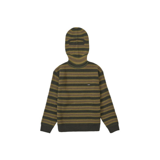 Supreme Small Box Balaclava/Turtleneck Sweater Olive Stripe