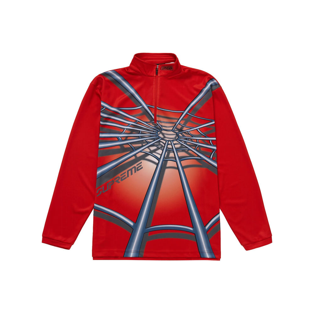 Supreme Spyder Web Half Zip Pullover RedSupreme Spyder Web Half