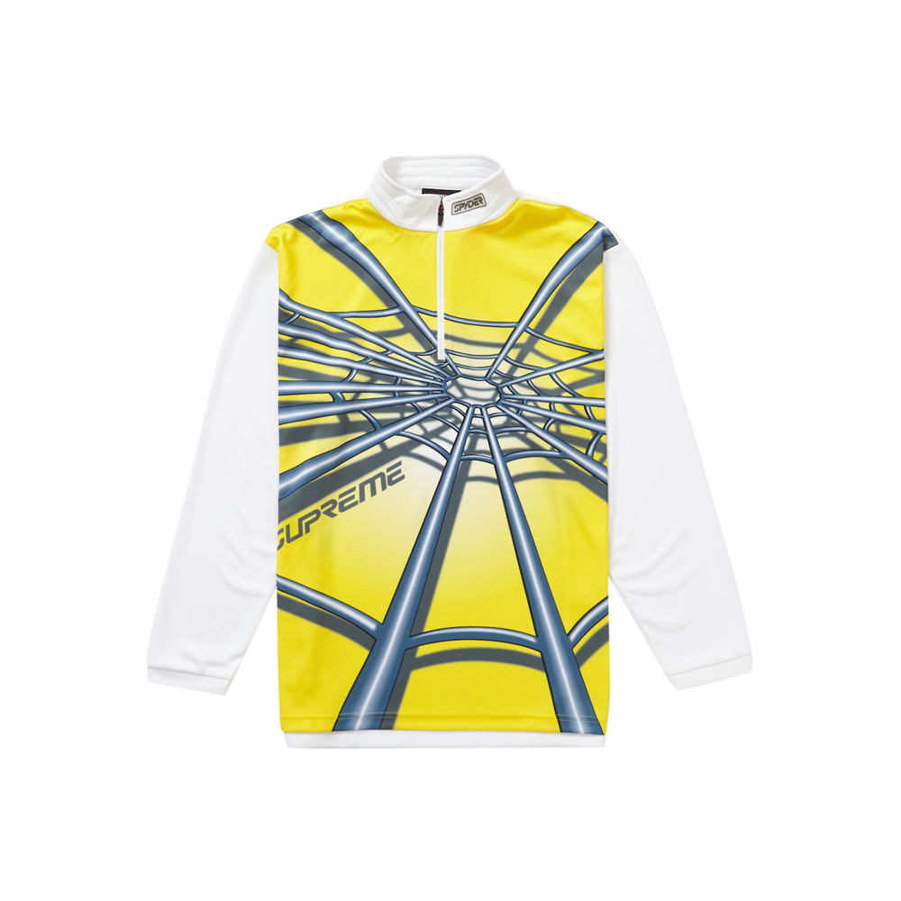 Supreme Spyder Web Half Zip Pullover YellowSupreme Spyder Web Half