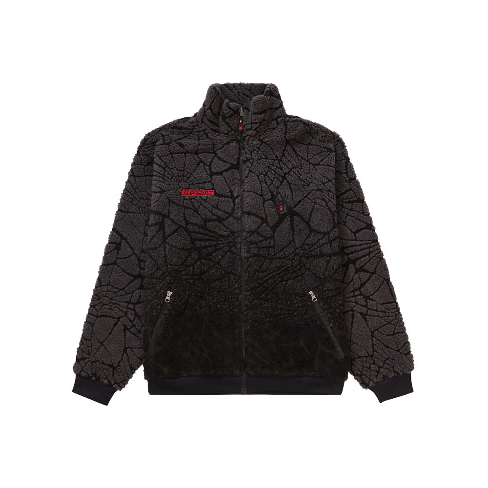 SUPREME SPYDER WEB POLAR FLEECE JACKET-BLACK - Popcorn Store