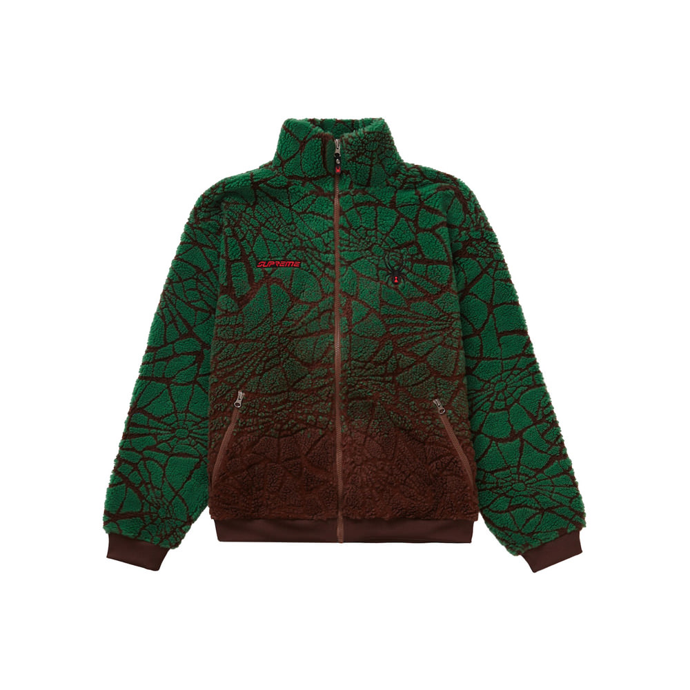 Supreme Spyder Web Polar Fleece Jacket BrownSupreme Spyder Web