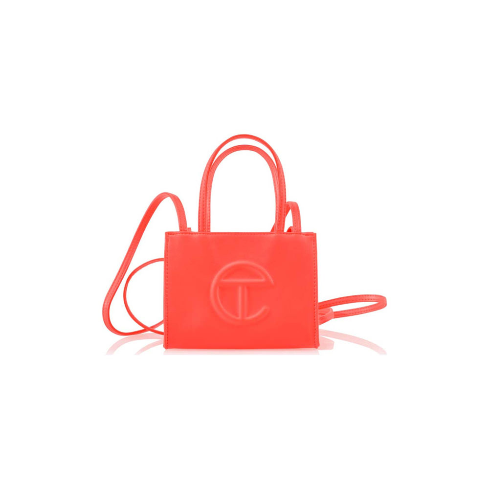 Telfar Shopping Bag Large Orange in Vegan Leather with Silver-tone - US