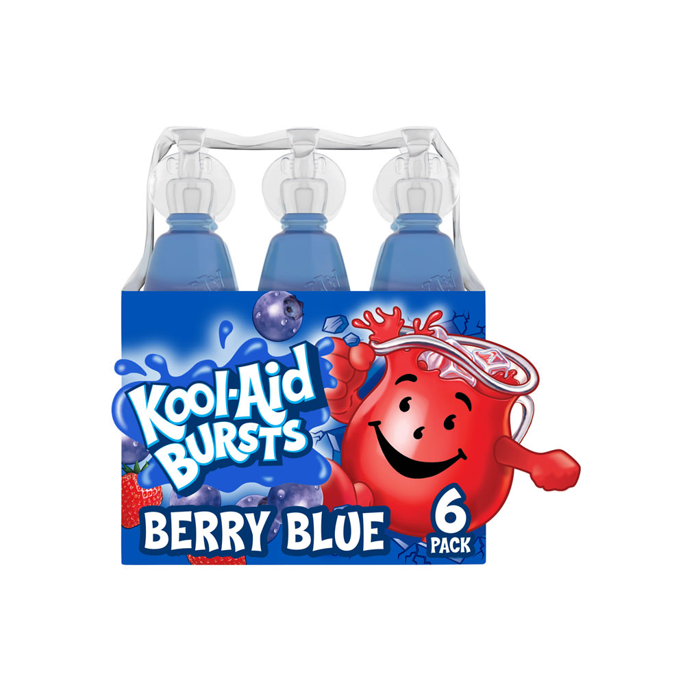 Kool Aid Bursts Berry Blue Kids Drink, 6 ct Pack, 6.75 fl oz ...