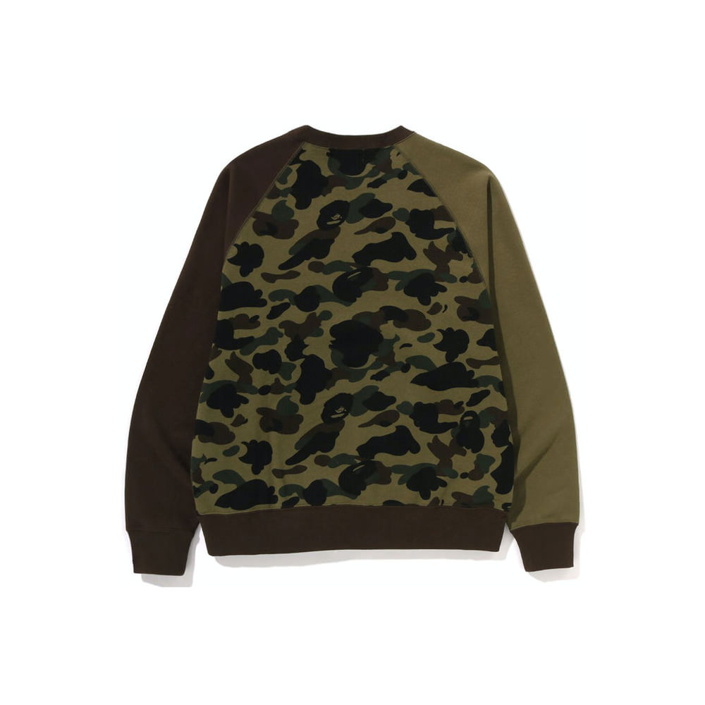 BAPE 1st Camo Crazy NYC Logo Relaxed Fit Crewneck Green