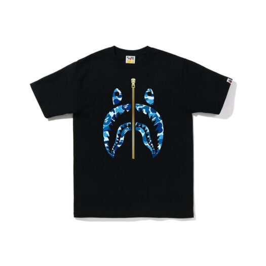 BAPE ABC Camo Gold Zip Shark Tee (SS23) Black Blue