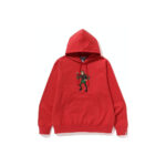 BAPE Ape Graphic Relaxed Fit Pullover Hoodie Red