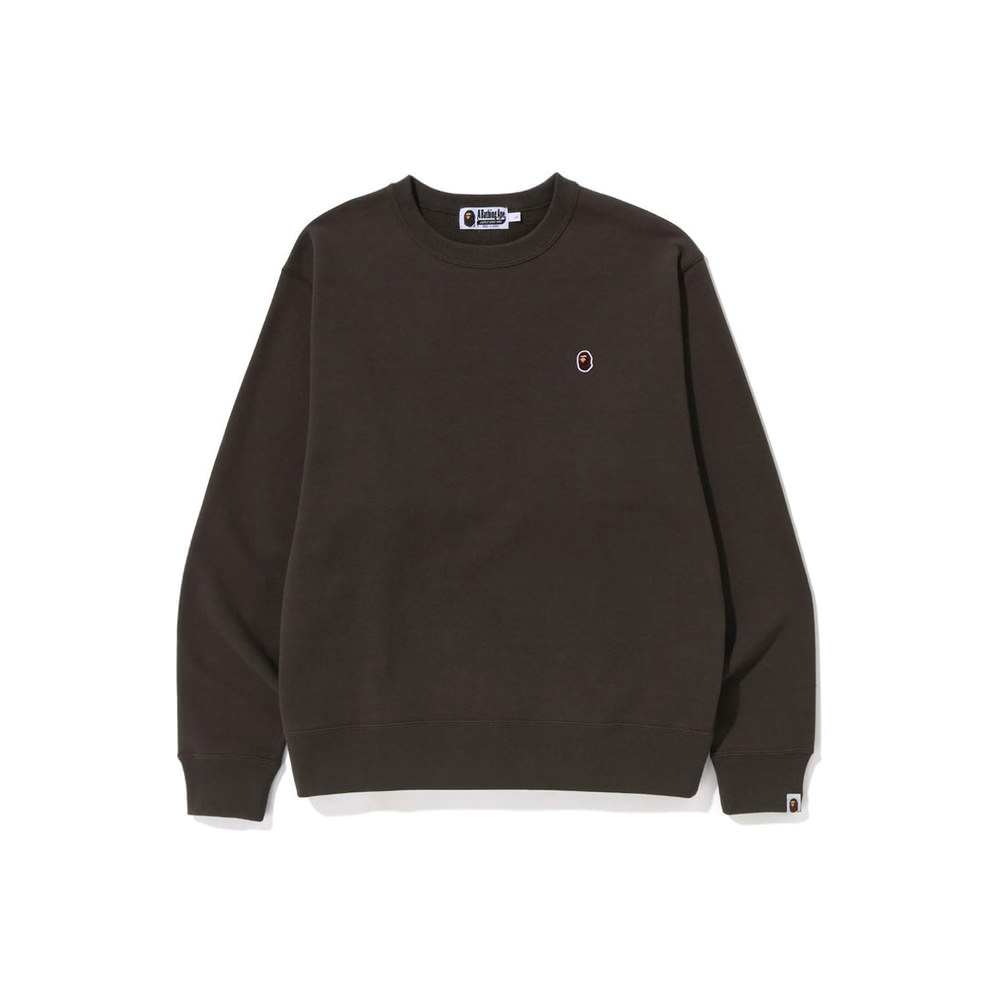 BAPE Ape Head One Point Relaxed Fit Crewneck (SS23) Brown