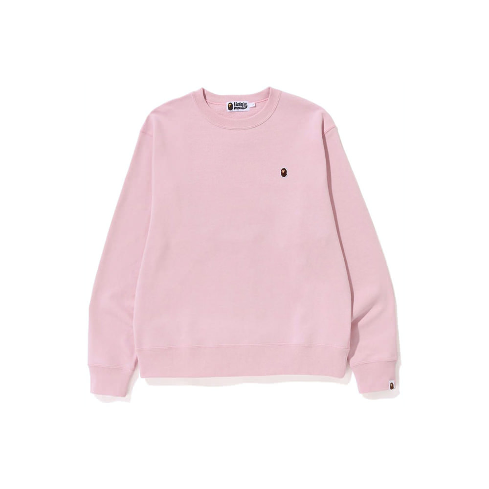 BAPE Ape Head One Point Relaxed Fit Crewneck (SS23) Pink