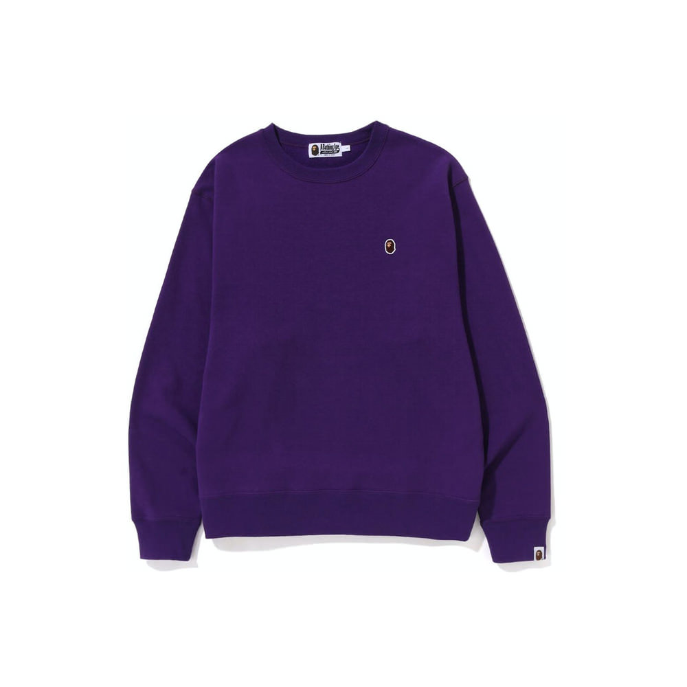 BAPE Ape Head One Point Relaxed Fit Crewneck (SS23) Purple