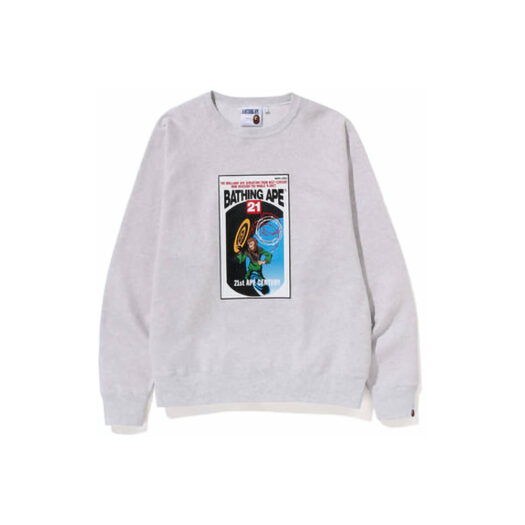 BAPE Bathing Ape Graphic Relaxed Fit Crewneck Grey