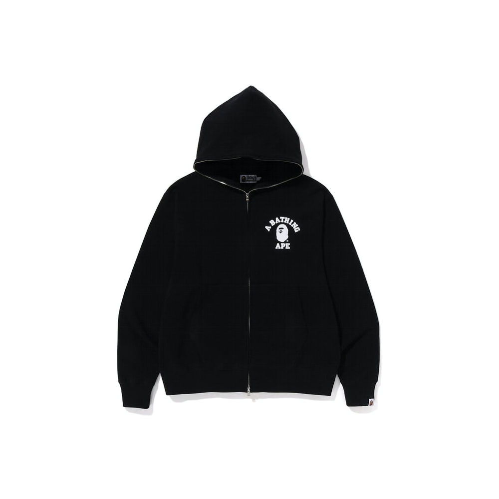 BAPE College Relaxed Fit Full Zip Hoodie (SS23) Black