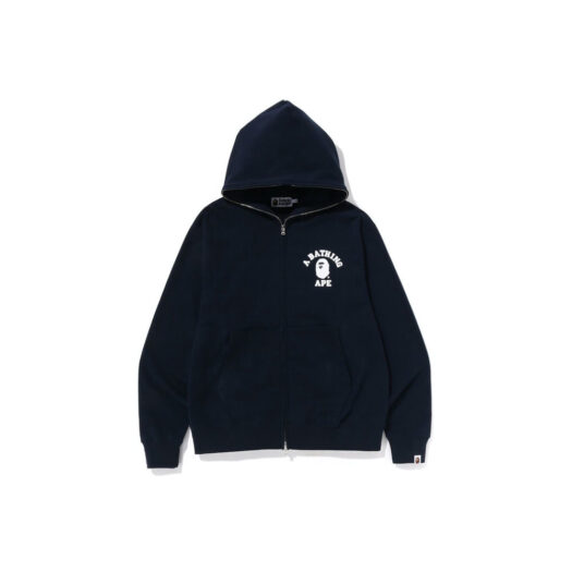 BAPE College Relaxed Fit Full Zip Hoodie (SS23) Navy