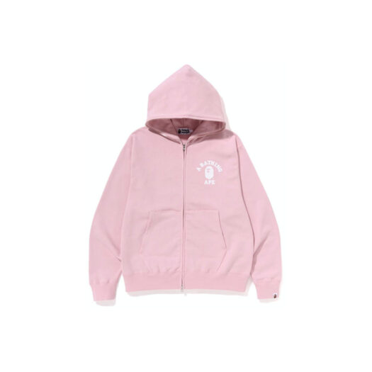 BAPE College Relaxed Fit Full Zip Hoodie (SS23) Pink
