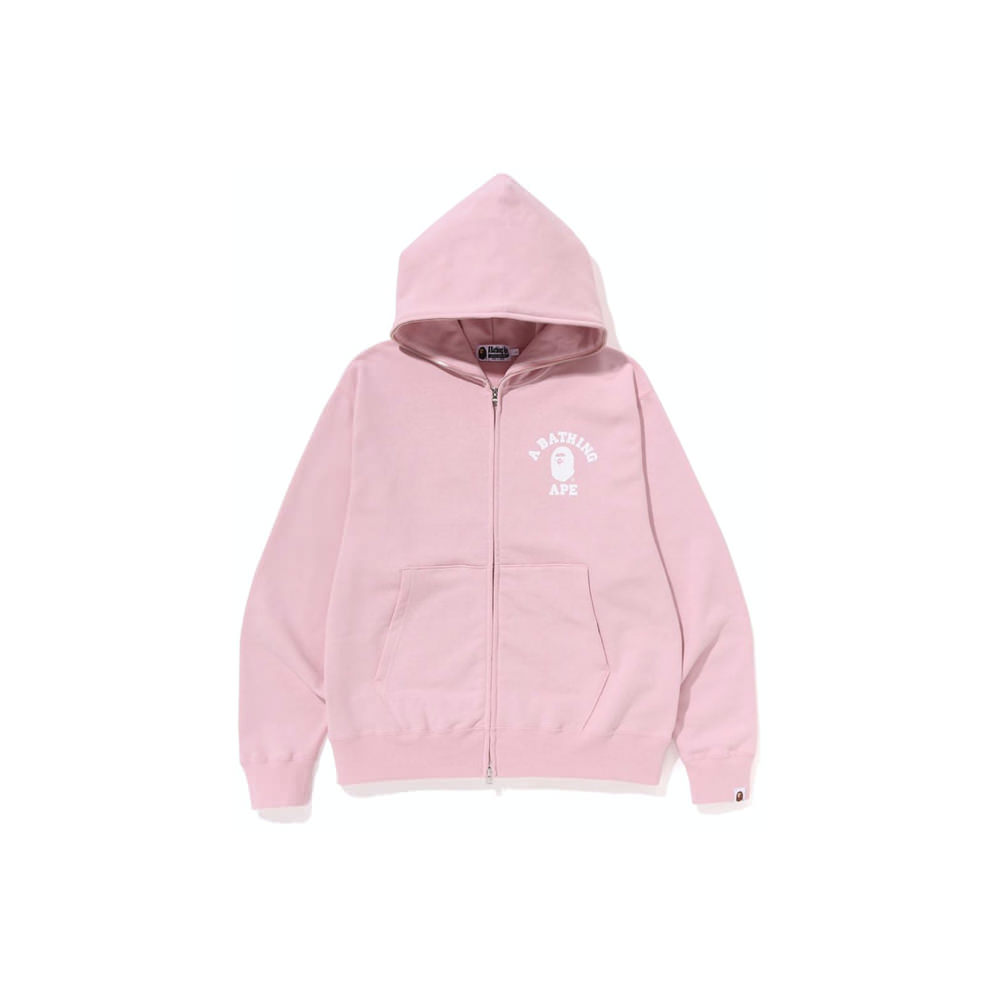 BAPE College Relaxed Fit Full Zip Hoodie (SS23) Pink