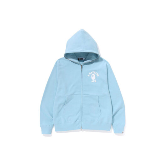 BAPE College Relaxed Fit Full Zip Hoodie (SS23) Sax