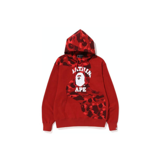 BAPE Color Camo College Cutting Relaxed Fit Hoodie Red