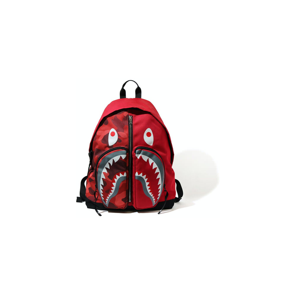A Bathing Ape Color Camo Shark Backpack - Black/Red - Used