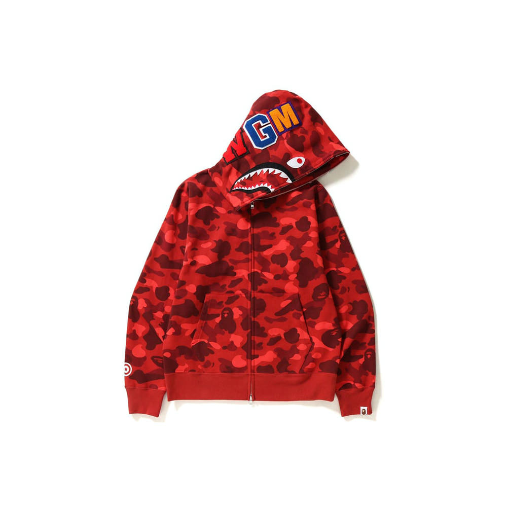 Bape color camo store shark hoodie