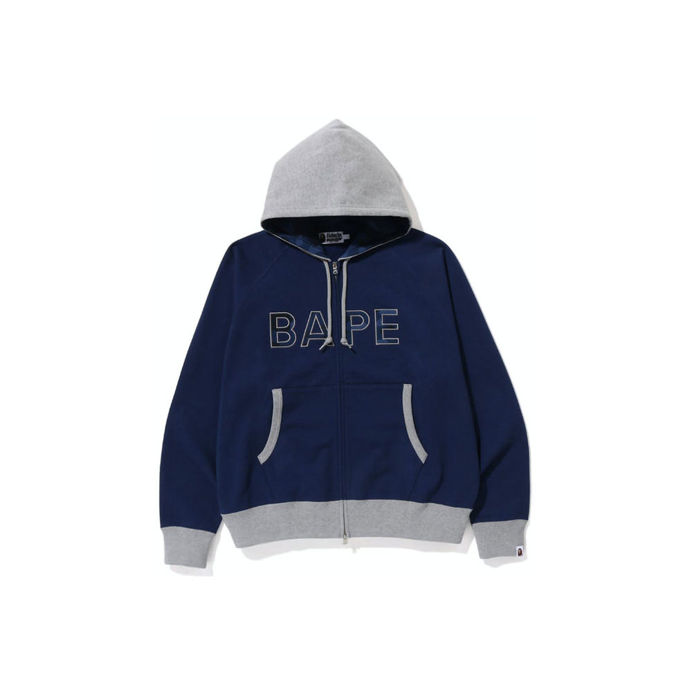 BAPE Color Camo Thermal Patch Loose Fit Zip Hoodie Navy