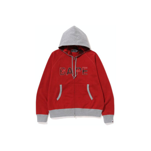 BAPE Color Camo Thermal Patch Loose Fit Zip Hoodie Red