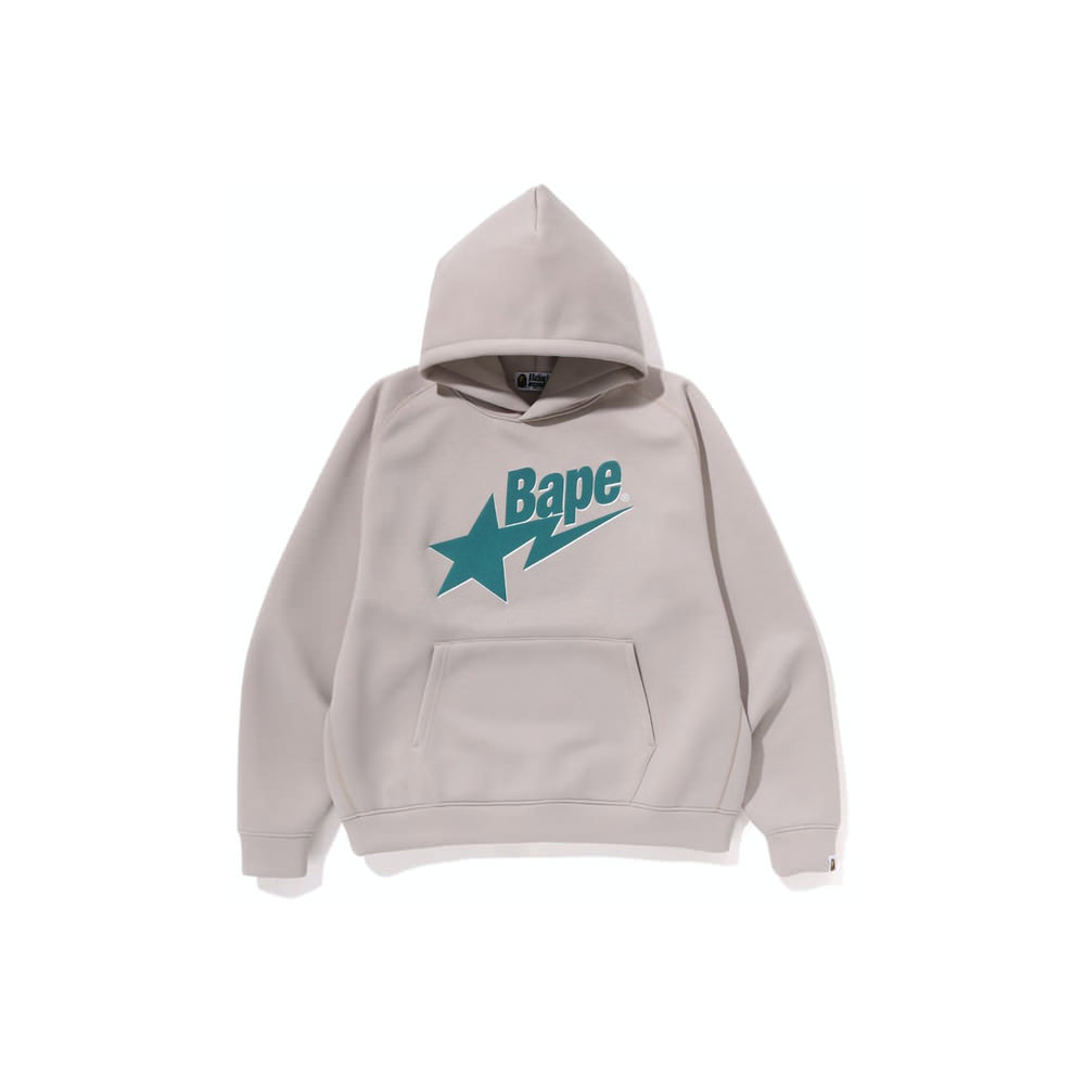 BAPE Double Knit Circle Logo Relaxed Fit Hoodie Beige