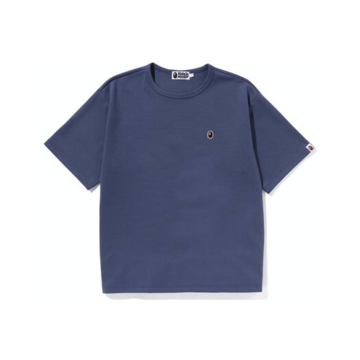 BAPE Double Knit Logo Relaxed Fit Tee Blue