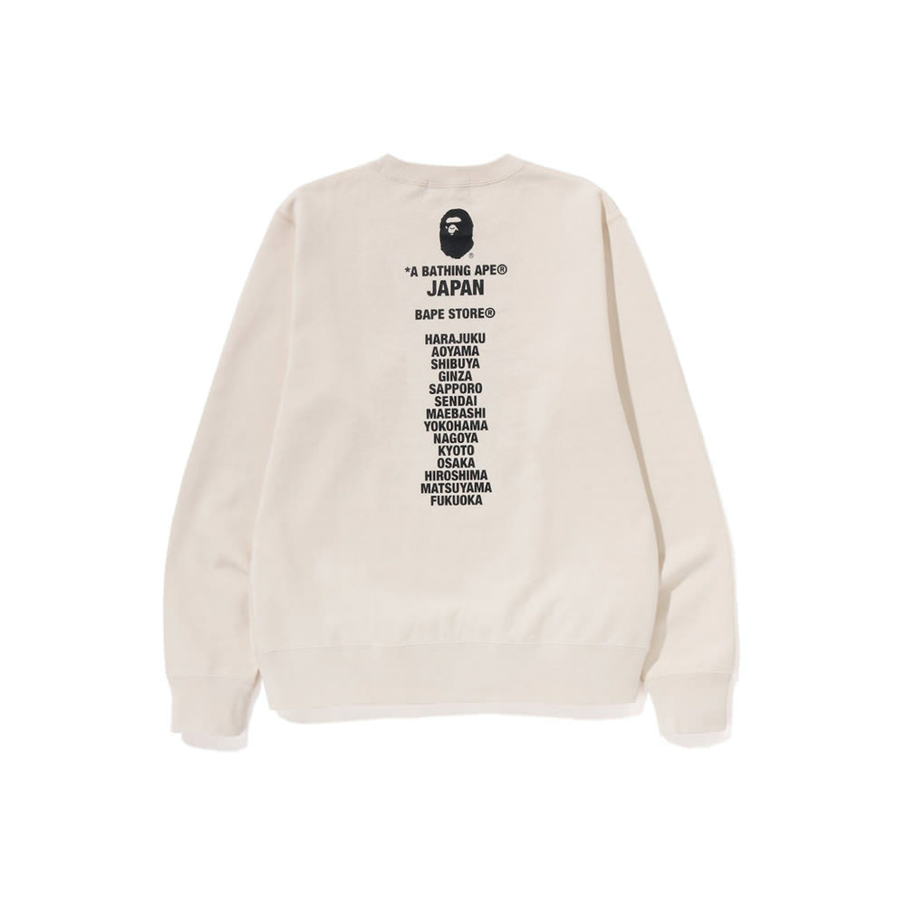 BAPE Japan Ape Head Crewneck IvoryBAPE Japan Ape Head Crewneck