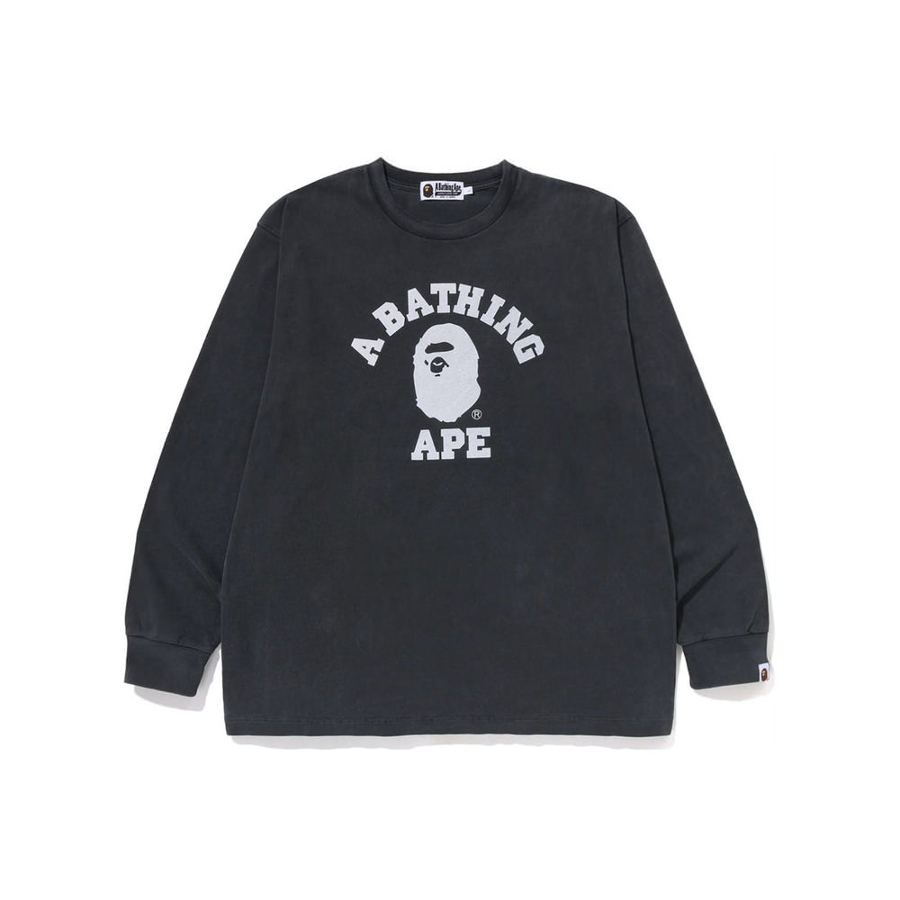BAPE Overdye College Relaxed Fit L/S Tee Black
